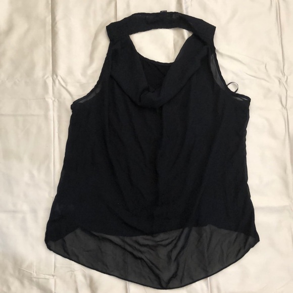 Black tank top with silver rhinestone cross. - Picture 3 of 4